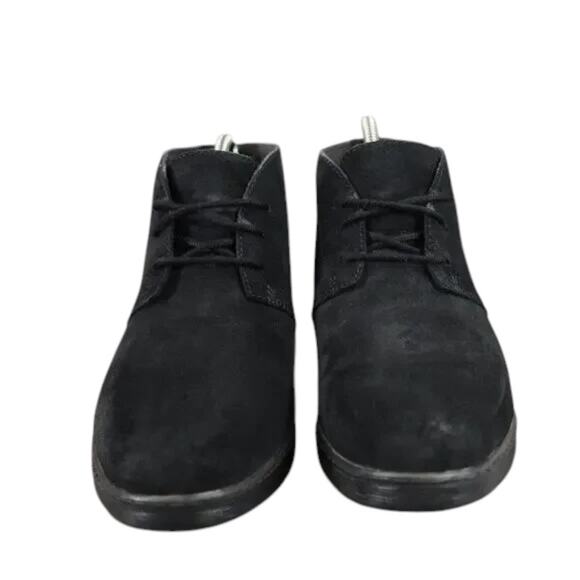 Clarks Shoes Women 7.5 Bootie Wedge Fashion Comfort Leather Classic Chukka Black - Picture 2 of 12